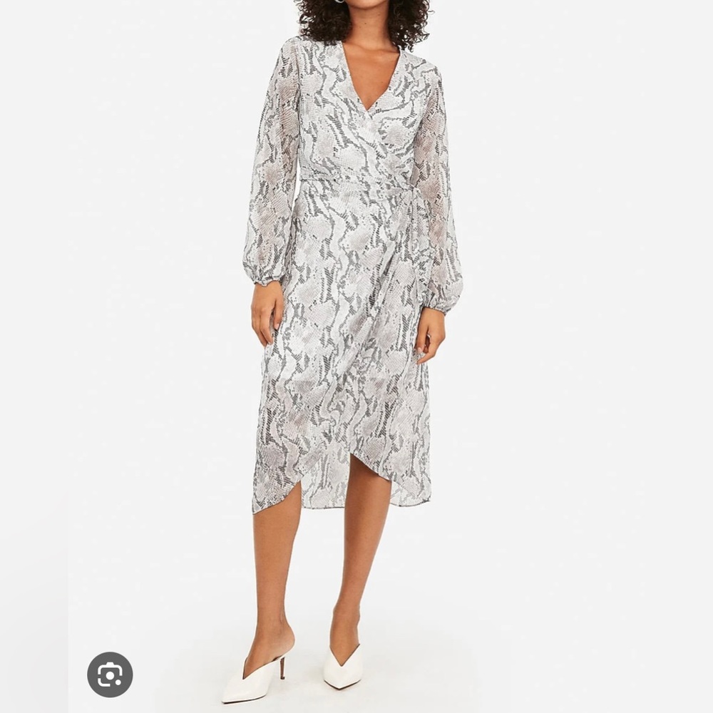 Express snakeskin wrap dress size small